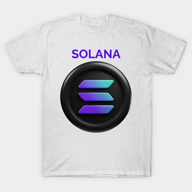 SOLANA 3d front view rendering cryptocurrency T-Shirt by YousifAzeez